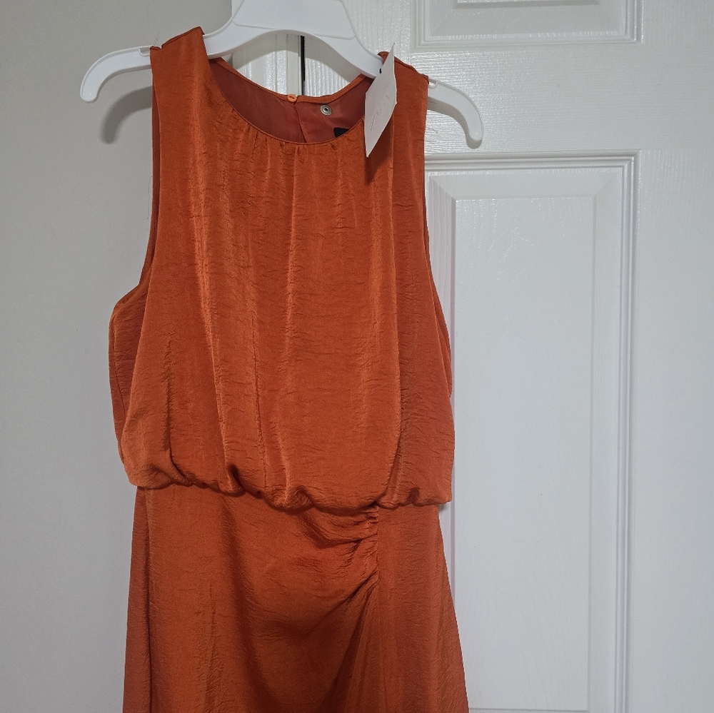 Zara Bold Orange Midi Dress - Picture 12 of 14
